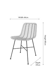 Pacific Natural Rattan Core and Black Metal Dining Chair - Image 6 of 6