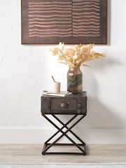 Pacific Peppercorn Adriano Leather Side Table - Image 1 of 6