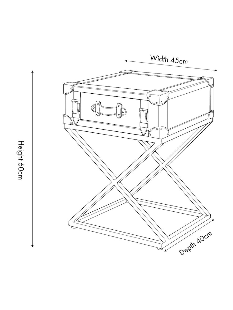 Pacific Peppercorn Adriano Leather Side Table - Image 6 of 6
