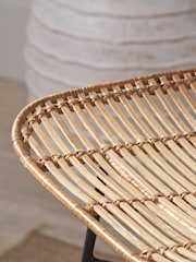 Pacific Natural Rattan Core and Black Metal Bar Stool - Image 2 of 6