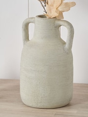 Pacific White Decorative Vase with Medium Handles - Image 3 of 6