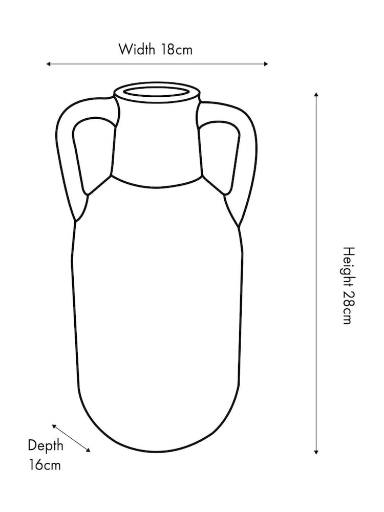 Pacific White Decorative Vase with Medium Handles - Image 6 of 6