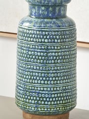 Pacific Blue Theano Dot Design Glaze Vase - Image 4 of 6