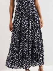 Phase Eight Nita Navy Spot Maxi Dress - Image 5 de 7