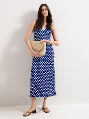 Phase Eight Blue Tina Navy Spot Slip Dress - Image 1 of 6