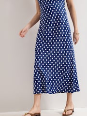 Phase Eight Blue Tina Navy Spot Slip Dress - Image 4 of 6