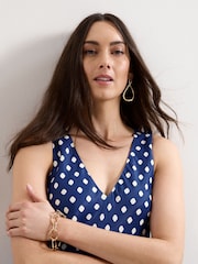 Phase Eight Blue Tina Navy Spot Slip Dress - Image 5 of 6