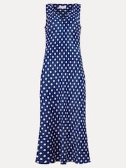 Phase Eight Blue Tina Navy Spot Slip Dress - Image 6 of 6