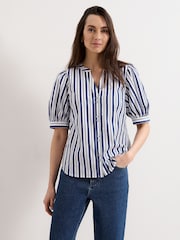 Phase Eight Blue Ariana Stripe Blouse - Image 1 of 7