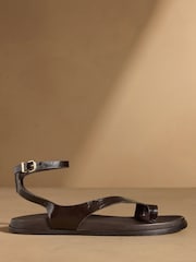 Russell & Bromley Brown Spey Toe Loop Sandals - Image 2 of 8