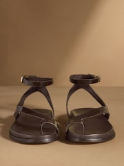 Russell & Bromley Brown Spey Toe Loop Sandals - Image 4 of 8