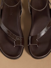 Russell & Bromley Brown Spey Toe Loop Sandals - Image 8 of 8