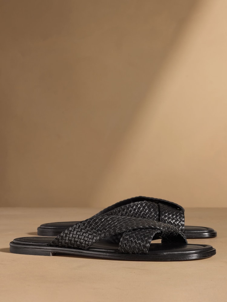 Russell & Bromley Black Tay Woven Sandals - Image 2 of 8