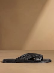 Russell & Bromley Black Tay Woven Sandals - Image 3 of 8