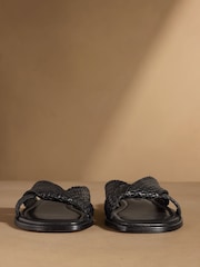 Russell & Bromley Black Tay Woven Sandals - Image 4 of 8
