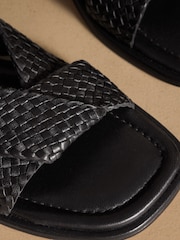 Russell & Bromley Black Tay Woven Sandals - Image 5 of 8