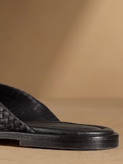 Russell & Bromley Black Tay Woven Sandals - Image 7 of 8