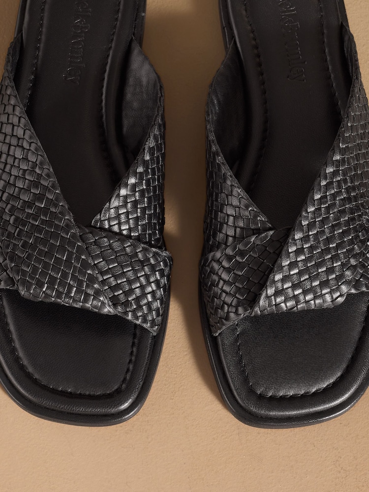 Russell & Bromley Black Tay Woven Sandals - Image 8 of 8