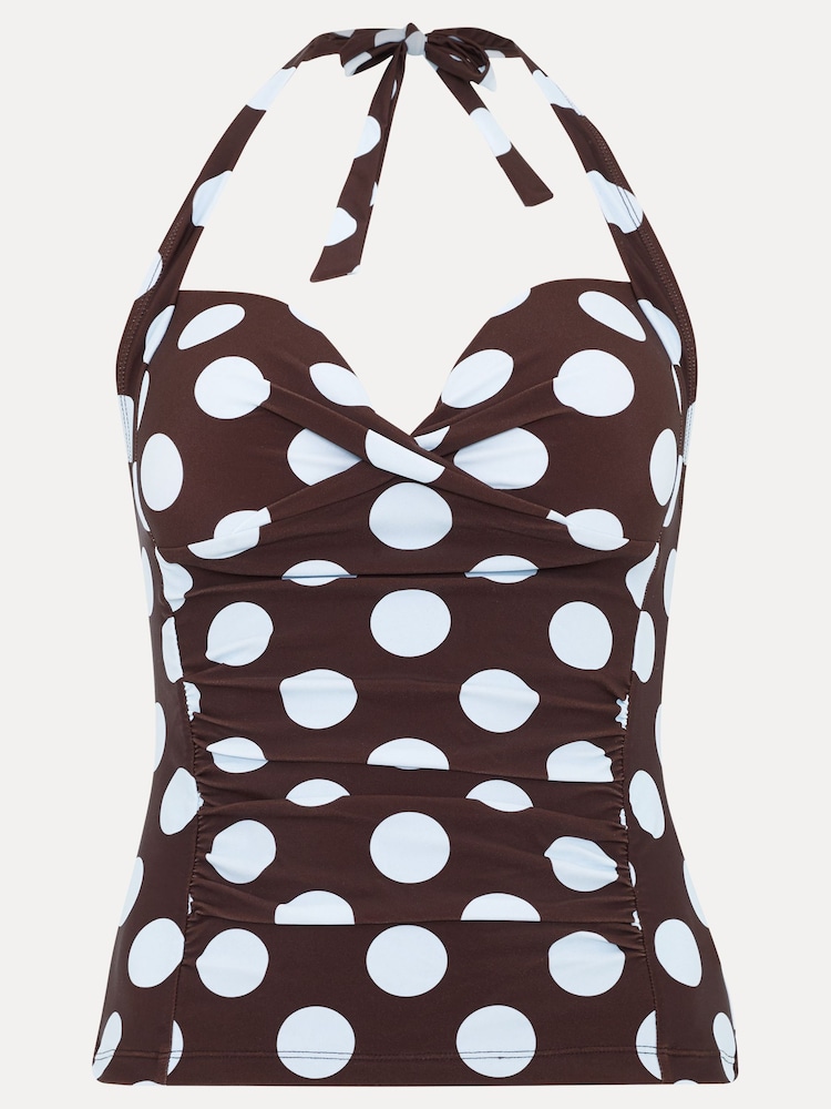 Phase Eight Brown Spot Tankini Top - Image 8 of 8