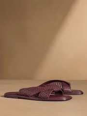 Russell & Bromley Burgundy Tay Woven Sandals - Image 2 of 8