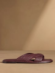 Russell & Bromley Burgundy Tay Woven Sandals - Image 3 of 8