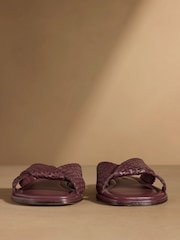 Russell & Bromley Burgundy Tay Woven Sandals - Image 4 of 8