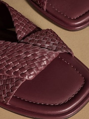 Russell & Bromley Burgundy Tay Woven Sandals - Image 5 of 8