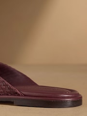 Russell & Bromley Burgundy Tay Woven Sandals - Image 7 of 8