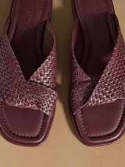 Russell & Bromley Burgundy Tay Woven Sandals - Image 8 of 8
