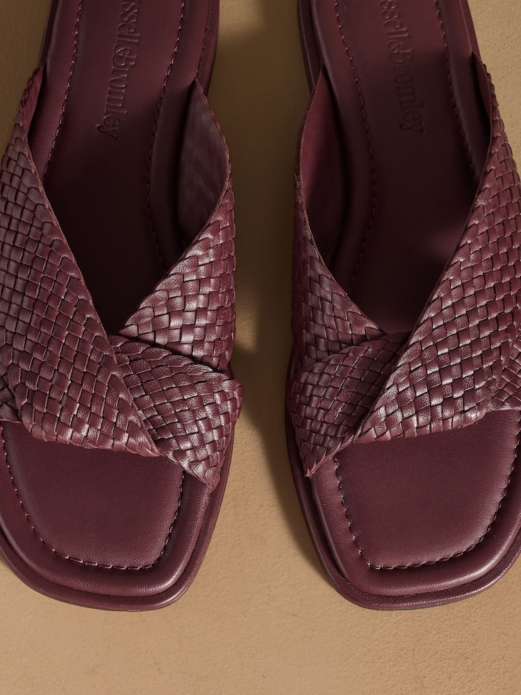 Russell & Bromley Burgundy Tay Woven Sandals - Image 8 of 8