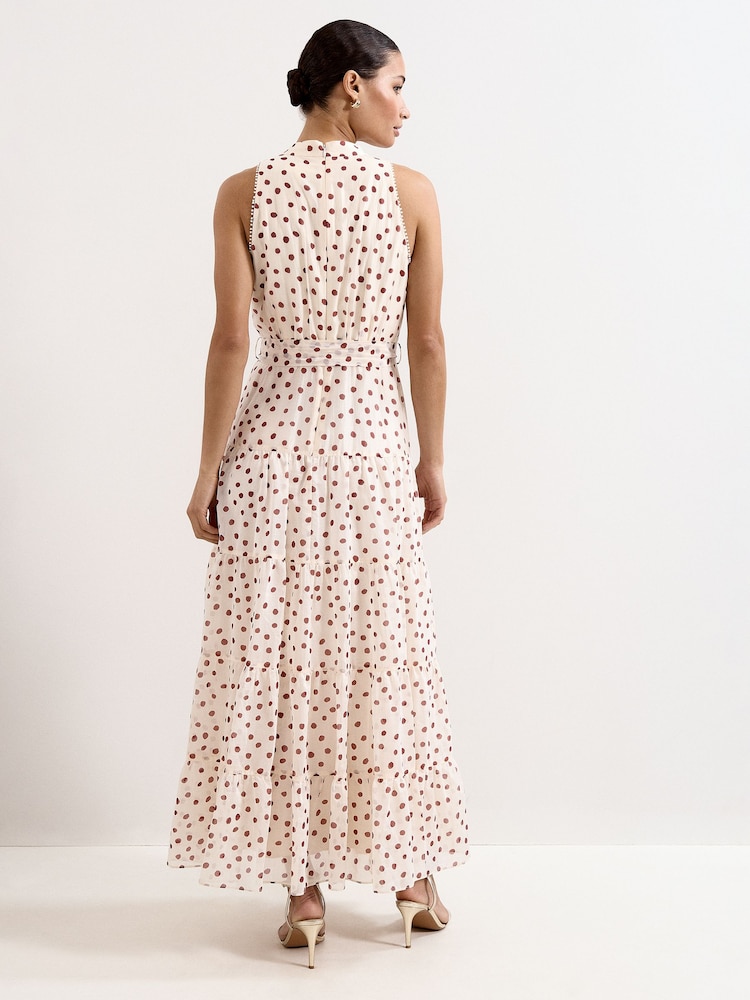 Phase Eight Cream Nita Spot Maxi Dress - Image 2 of 7 Phase Eight Cream Nita Spot Maxi Dress - Image 2 of 7