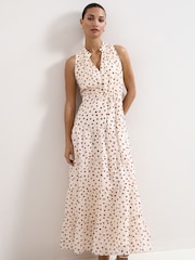 Phase Eight Cream Nita Spot Maxi Dress - Image 3 of 7
