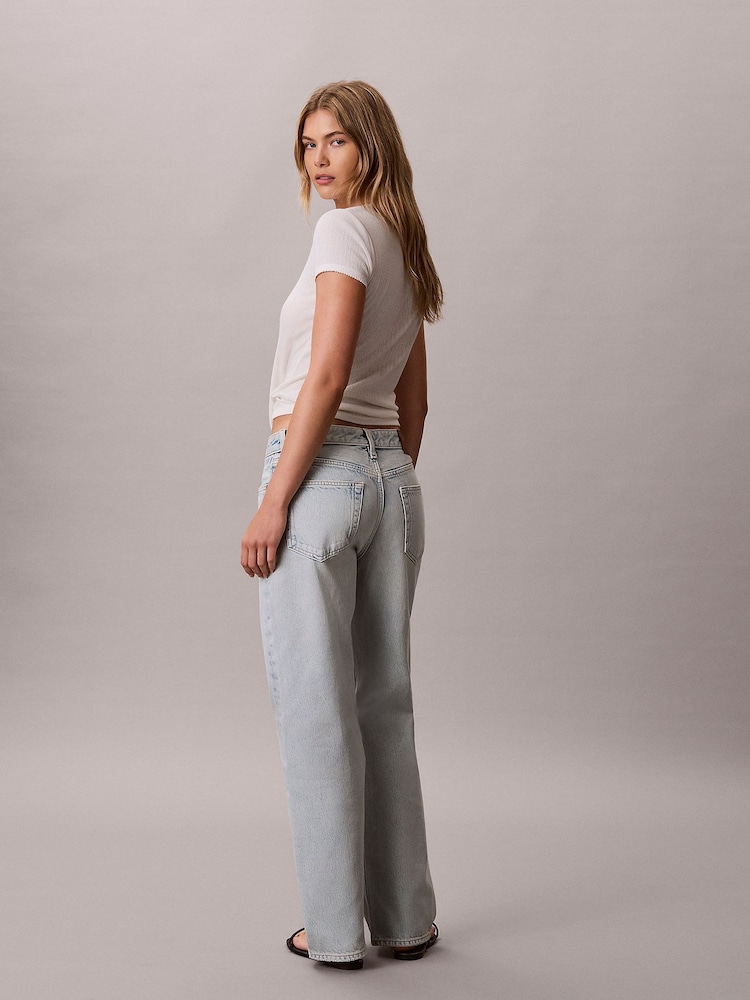 Calvin Klein Blue 90's Straight Distressed Jeans - Image 2 of 6 Calvin Klein Blue 90's Straight Distressed Jeans - Image 2 of 6