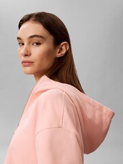 Calvin Klein Pink Monologo Terry Cropped Hoodie - Image 3 of 6