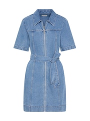 Calvin Klein Blue Belted Denim Shirt Dress - Image 5 of 5
