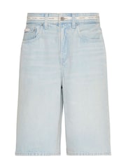 Calvin Klein Blue Logo Tape Denim Bermuda Shorts - Image 1 of 1