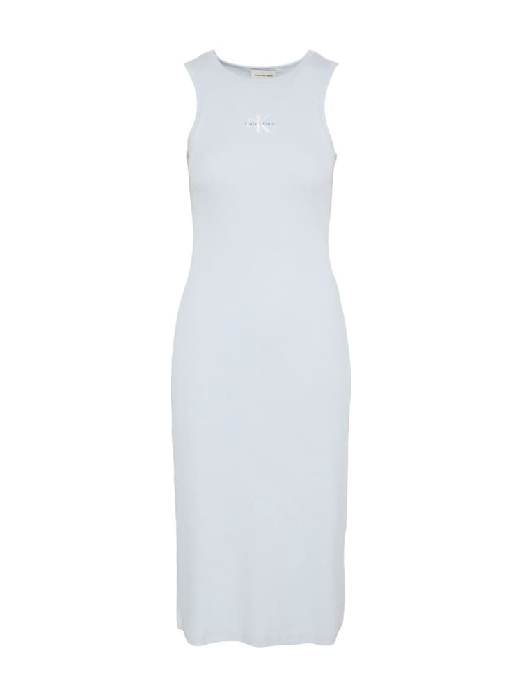 Calvin Klein Blue Ribbed Cotton Midi Tank Dress - Image 6 of 6