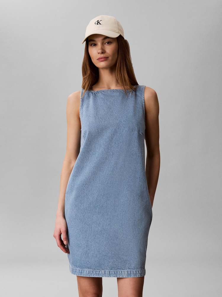 Calvin Klein Denim Mini Shift Dress - תמונה 1 מתוך 5 Calvin Klein Denim Mini Shift Dress - תמונה 1 מתוך 5