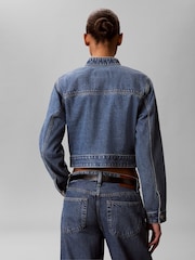 Calvin Klein Blue Cropped Denim Jacket - Image 2 of 6