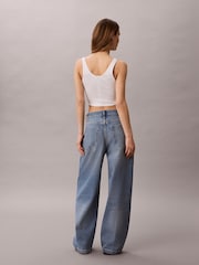 Calvin Klein Blue Low Rise Twisted Baggy Jeans - Image 2 of 7