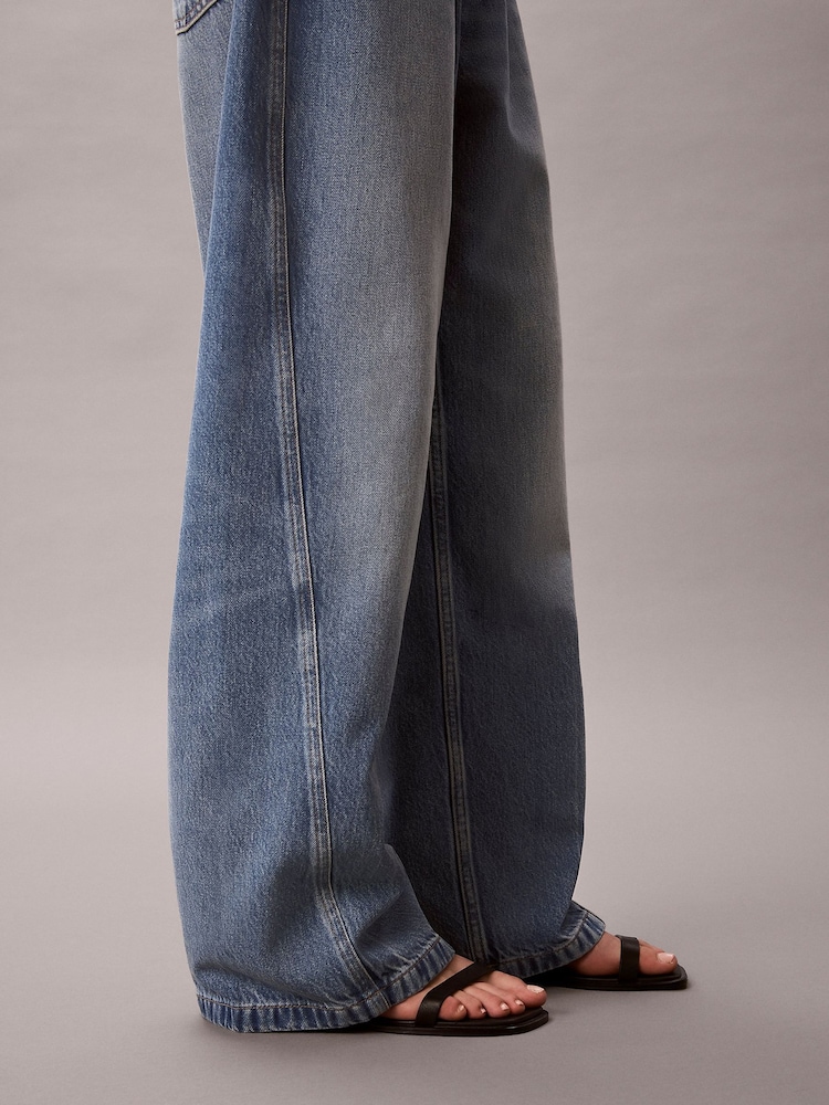Calvin Klein Blue Low Rise Twisted Baggy Jeans - Image 6 of 6 Calvin Klein Blue Low Rise Twisted Baggy Jeans - Image 6 of 6