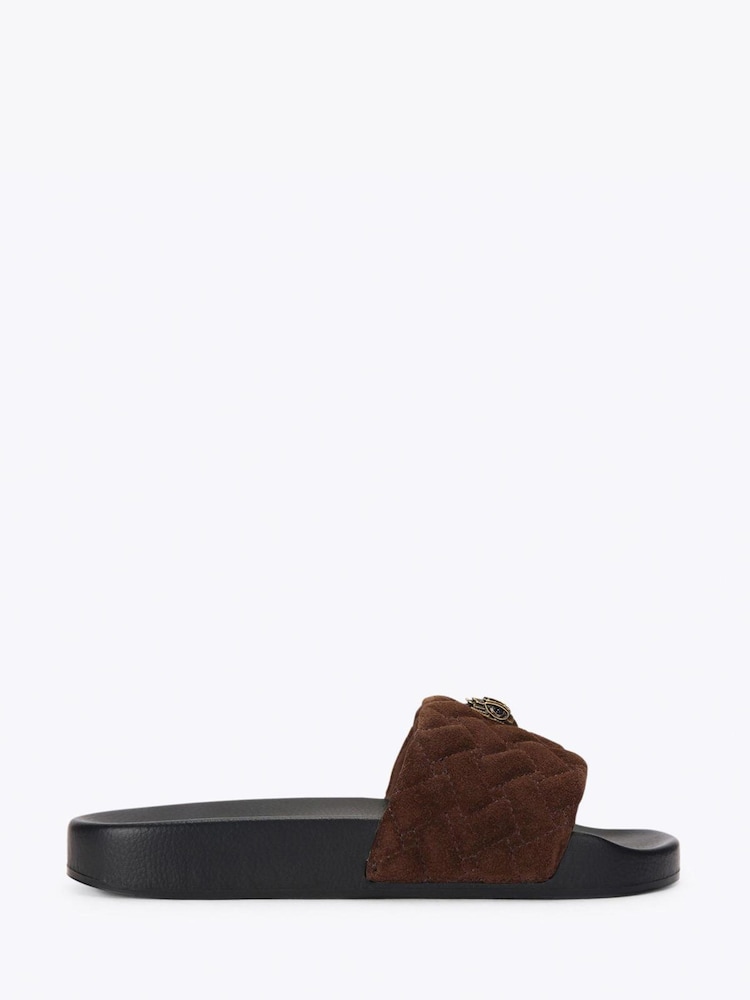 Kurt Geiger London Chocolate Brown Meena Eagle Sandals - Image 1 of 4 Kurt Geiger London Chocolate Brown Meena Eagle Sandals - Image 1 of 4