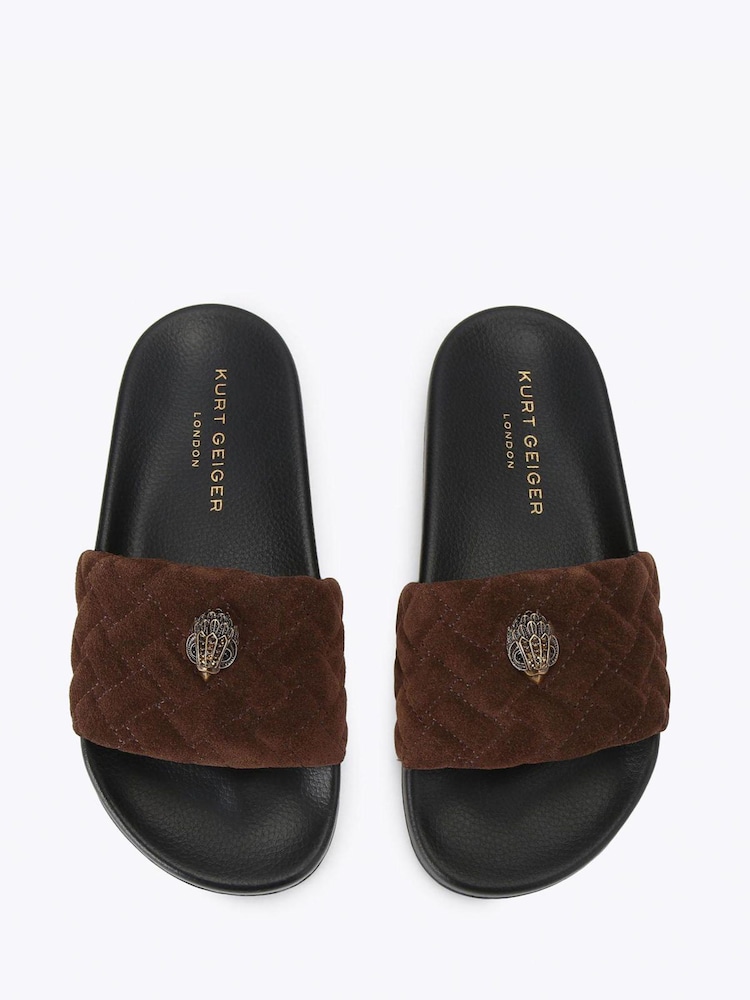 Kurt Geiger London Chocolate Brown Meena Eagle Sandals - Image 2 of 4 Kurt Geiger London Chocolate Brown Meena Eagle Sandals - Image 2 of 4