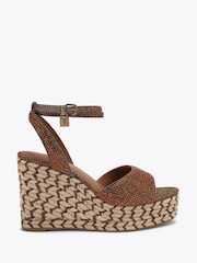 Kurt Geiger London Brown Brixton Ankle Strap Wedge Sandals - Image 1 of 4