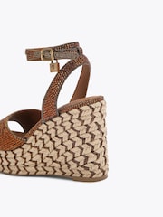 Kurt Geiger London Brown Brixton Ankle Strap Wedge Sandals - Image 3 of 4