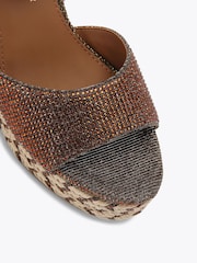 Kurt Geiger London Brown Brixton Ankle Strap Wedge Sandals - Image 4 of 4