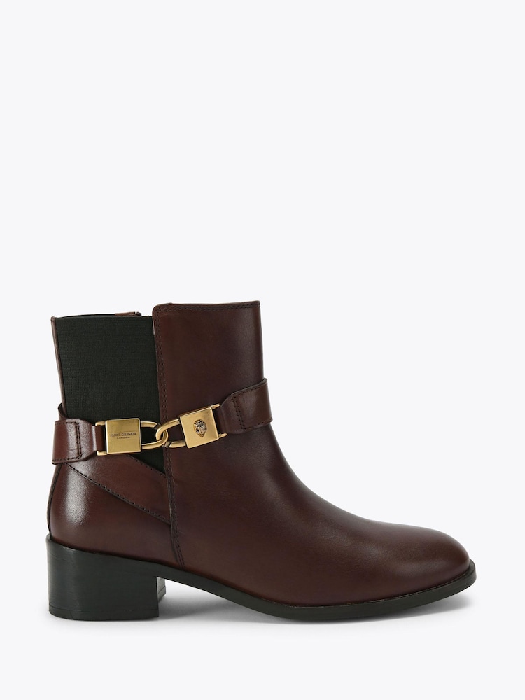 Kurt Geiger London Brown Kingsley Block Heel Boots - Image 1 of 4