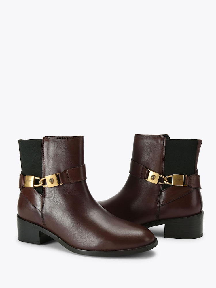 Kurt Geiger London Brown Kingsley Block Heel Boots - Image 2 of 4