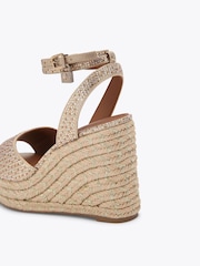 Kurt Geiger London Gold Brixton Ankle Strap Wedge Sandals - Image 3 of 4