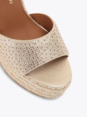 Kurt Geiger London Gold Brixton Ankle Strap Wedge Sandals - Image 4 of 4